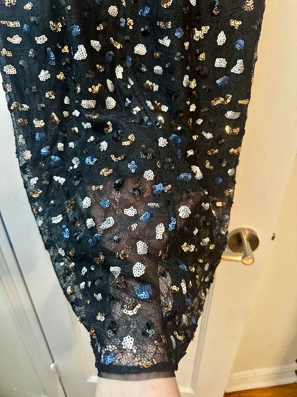 BCBGMaxAzria Rosalina Peplum Sequin Lace Black Formal Party Wedding Prom Dress 2 - Picture 6 of 16